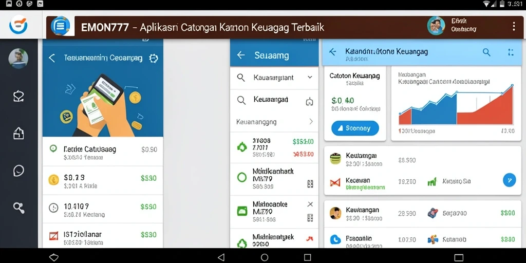 Antarmuka EMON777 yang sederhana untuk mencatat keuangan.