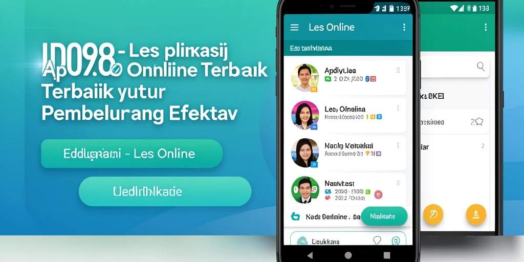 Antarmuka menarik aplikasi Les Online ID098 dengan fitur interaktif.
