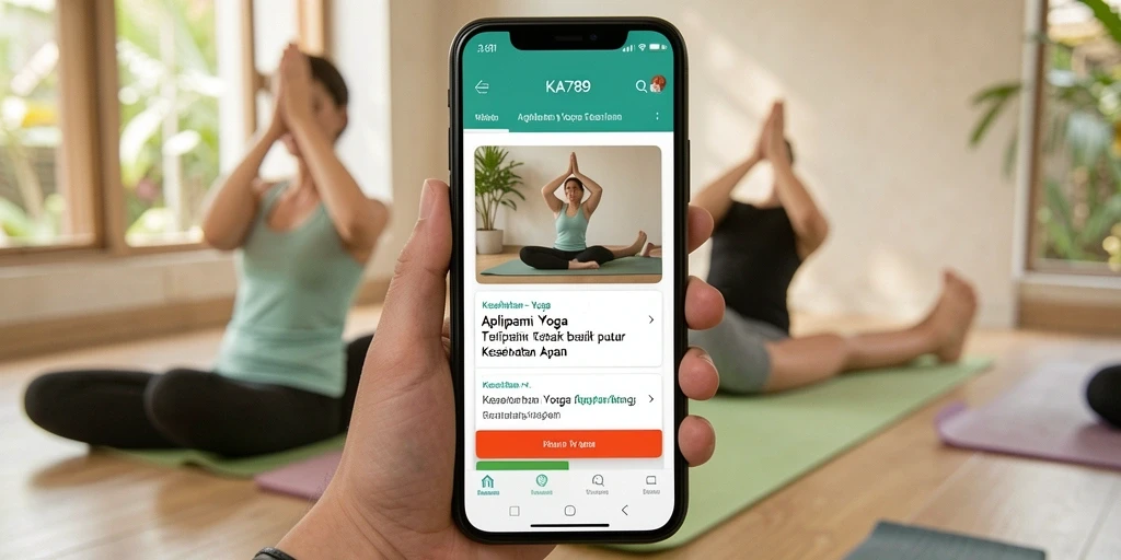 Screenshot utama KA789 menunjukkan antarmuka yang menarik dan fungsionalitas latihan Yoga.