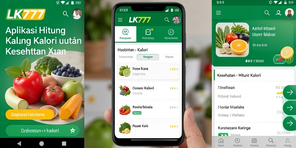 Antarmuka LK777 yang intuitif untuk menghitung kalori makanan.