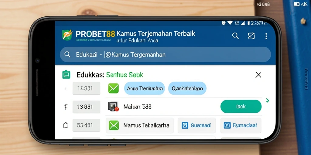 Tampilan antarmuka PROBET88 untuk Kamus Terjemahan yang interaktif.