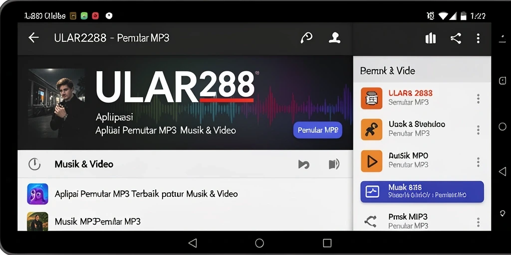 Tampilan antarmuka Pemutar MP3 ULAR288 yang menarik dan mudah digunakan.