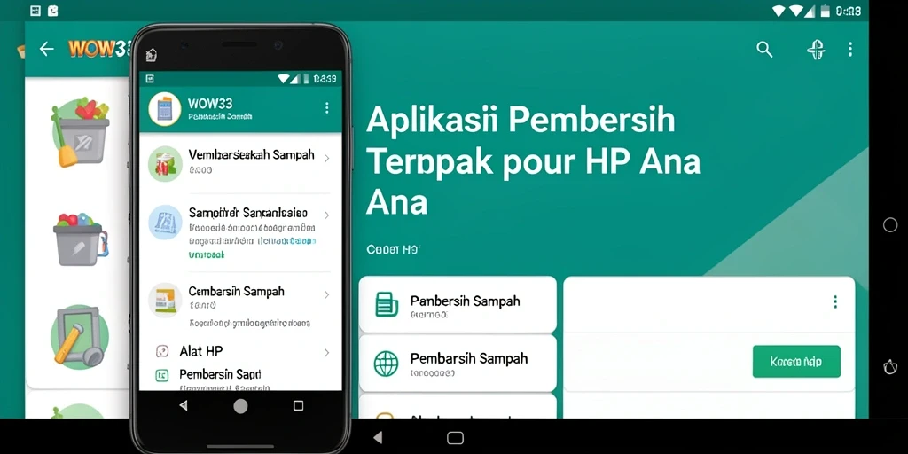 Tampilan antarmuka WOW33 yang mudah digunakan untuk membersihkan sampah.