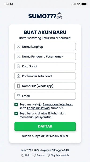 Panduan Registrasi Akun Baru Sumo777 untuk Pengguna
